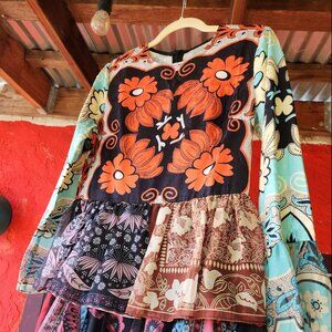 Amazing Long Sleeved Boho Maxi Dress Handkerchief Tiered